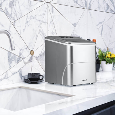 Newair 26 lbs. Countertop Ice Maker, Portable and Lightweight, Intuitive Control, Large or Small Ice Size, BPA Free Parts