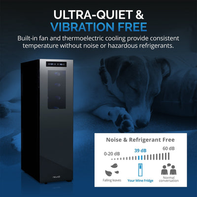 Newair Shadow-T Series Wine Cooler Refrigerator, 18 Bottle Dual Temperature Zone, Freestanding, Thermoelectric, Digital Control