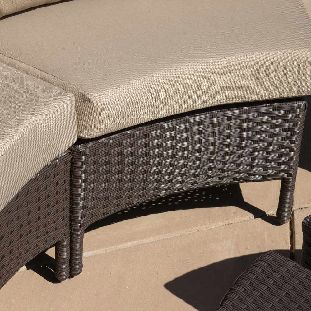 Newton All-Weather Wicker Sectional Sofa Set by Christopher Knight Home