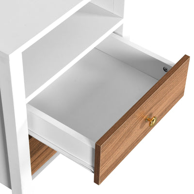 Nightstand Set of 2 with Charging Station End Side Table with 2 Drawers with USB Ports and Outlets Bedside Bed