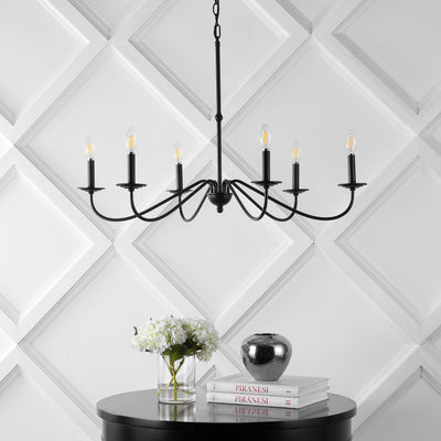 34.75 6-Light Iron LED Chandelier, by JONATHAN Y