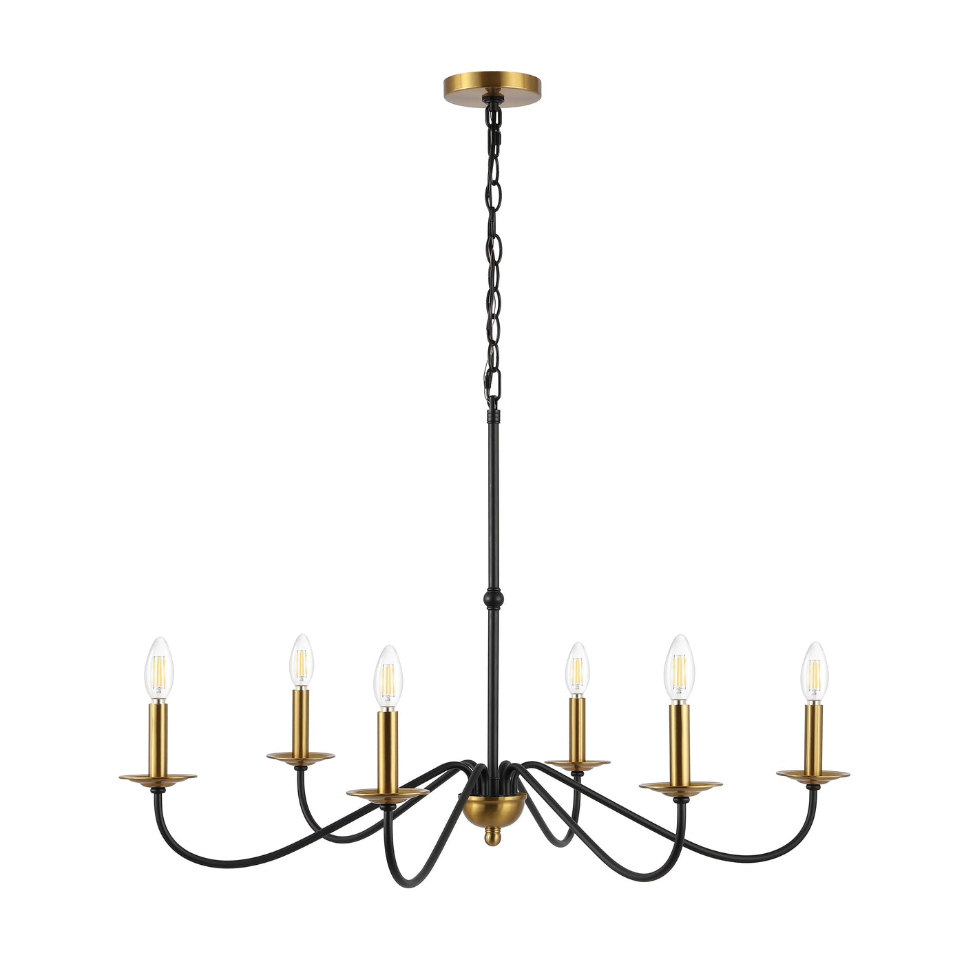 34.75 6-Light Iron LED Chandelier, by JONATHAN Y