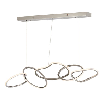 Nordic Luxury Interlocked Stainless Steel LED Chandelier Dining Room Ceiling Light