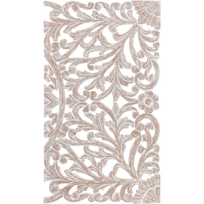 Norma Floral Hand Carved Natural Wooden 48x28-inch 3-Panel Wall Art