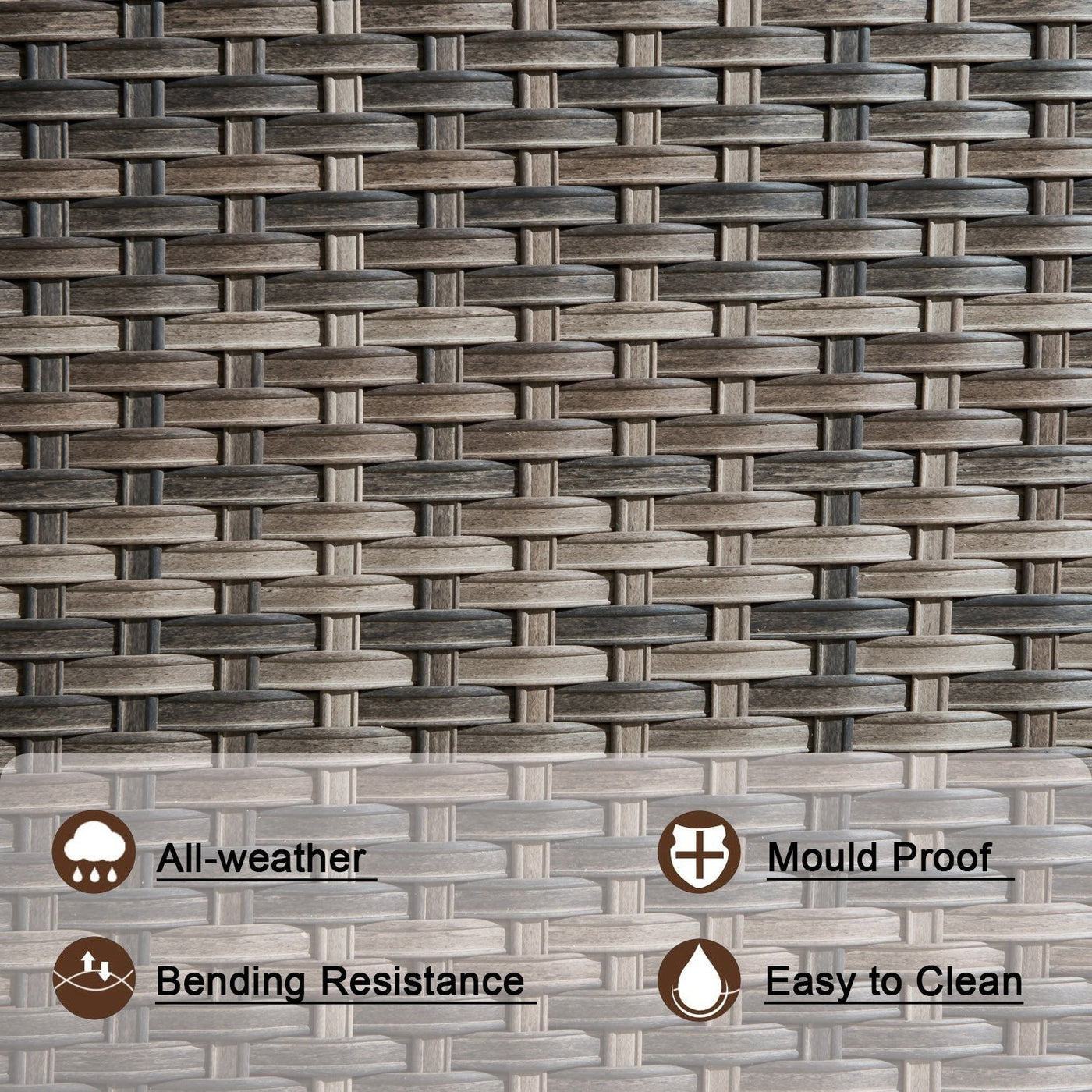 OVIOS 5-piece Patio Furniture Wicker Outdoor High-back Seating Set