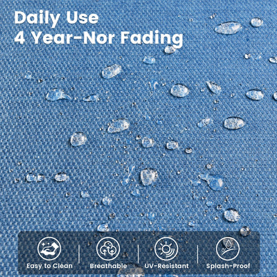 OVIOS 9 Pieces Outdoor Wicker Swivel Chair Set With Fire Table