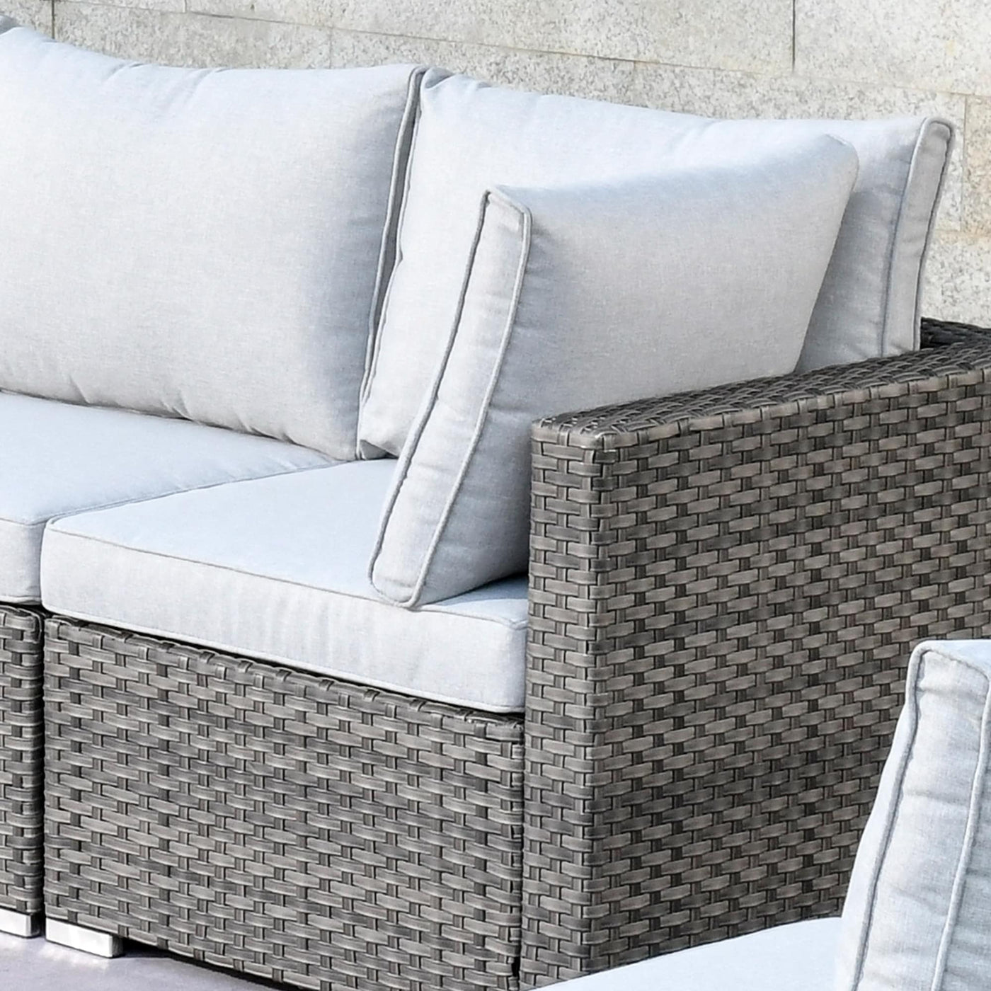 OVIOS Deep Seat Wicker 11-piece Sectional Set Swivel Chairs Fire Pit