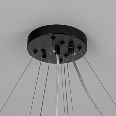 OYIPRO 6/8/12-Light Modern Round Crystal Chandelier Drum Shape Pendant Light for Kitchen Island