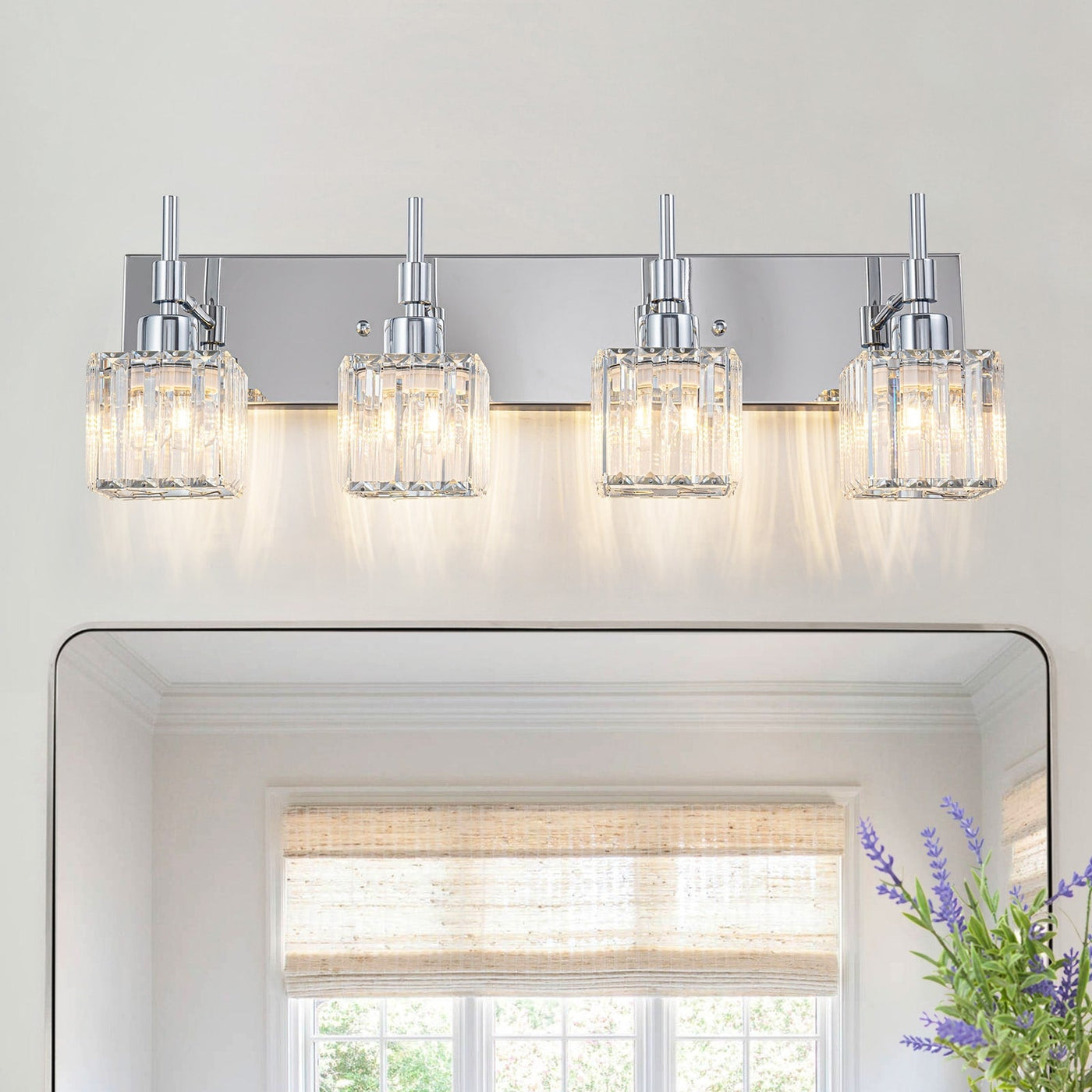 Ora Modern Dimmable Crystal Bathroom Light Fixtures Over Mirror Glam Vanity Lights