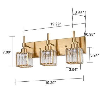 Ora Modern Dimmable Crystal Bathroom Light Fixtures Over Mirror Glam Vanity Lights