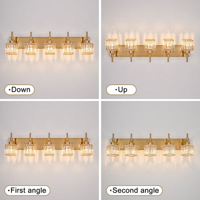 Ora Modern Dimmable Crystal Bathroom Light Fixtures Over Mirror Glam Vanity Lights