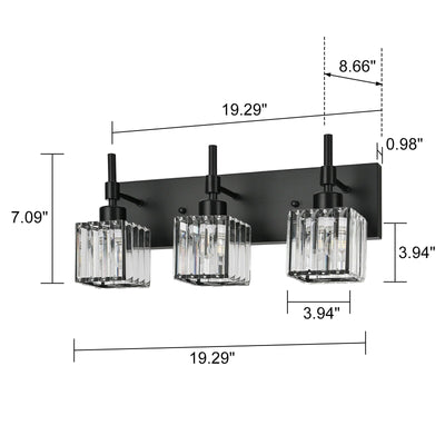 Ora Modern Dimmable Crystal Bathroom Light Fixtures Over Mirror Glam Vanity Lights
