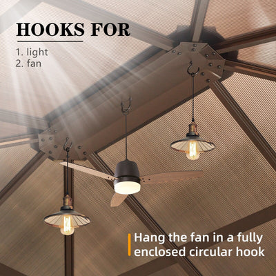 EROMMY Hardtop Gazebo,Outdoor Pergola with Double Roof & Netting & Curtains,Heavy Duty Canopy for Patio, Backyard, Pool party