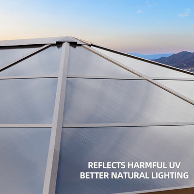 EROMMY Hardtop Gazebo,Outdoor Pergola with Double Roof & Netting & Curtains,Heavy Duty Canopy for Patio, Backyard, Pool party