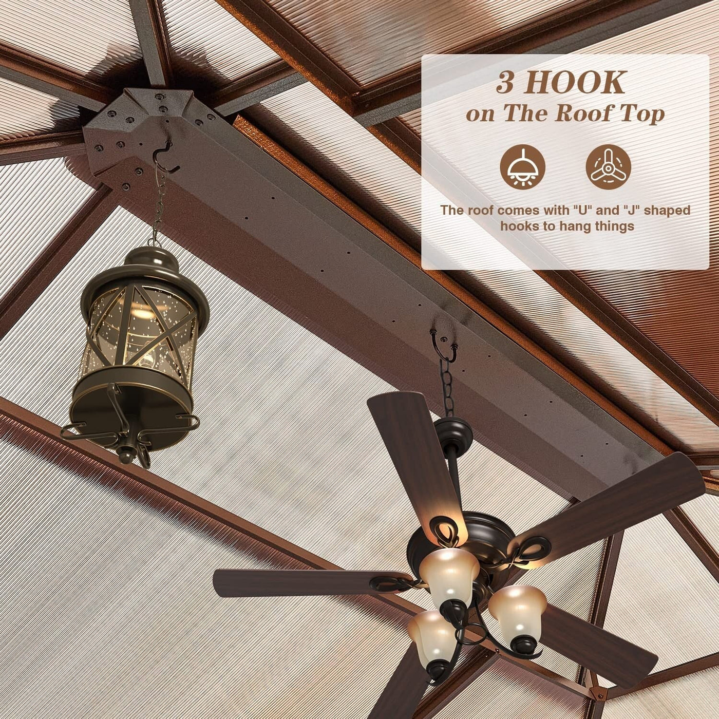 EROMMY Hardtop Gazebo,Outdoor Pergola with Double Roof & Netting & Curtains,Heavy Duty Canopy for Patio, Backyard, Pool party