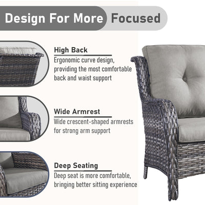 Gymojoy Outdoor Loveseat Wicker Sofa Set Rattan Sofa