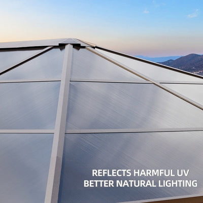 Hardtop Gazebo for Backyard – Permanent Pergola with Netting, Curtains & Double Roof, All-Weather Outdoor Shelter