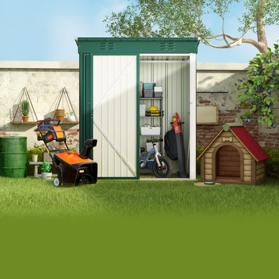 Outdoor Storage Metal Shed Garden Tool Shed with Lockable Door for Patio Furniture and Tools