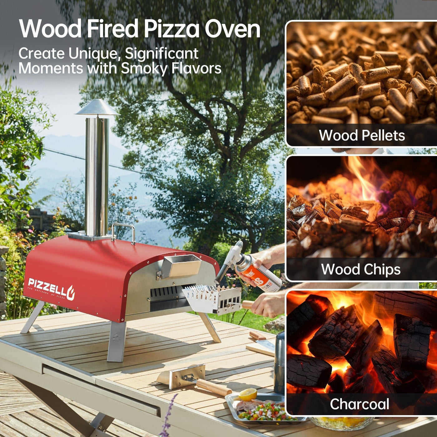 Outdoor Wood Fired Pizza Oven Portable Pizza Oven with Pizze Peel, Carry Bag - 16 inch