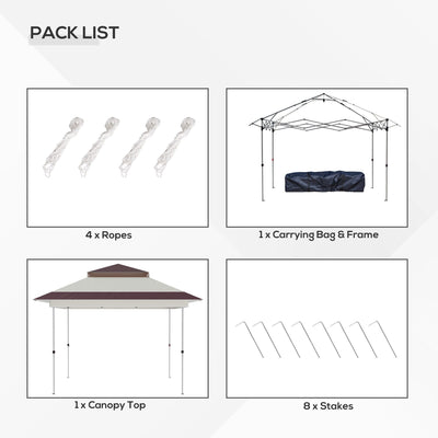 Outsunny 12' x 12' Pop Up Canopy Sun Shade Instant Tent Folding with Mesh Sidewall Netting, 3-Level Adjustable Height
