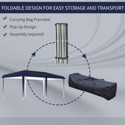 Outsunny Heavy Duty Pop Up Canopy with Sturdy Frame, UV Fighting Roof, Carry Bag for Patio, Backyard, Beach, Garden
