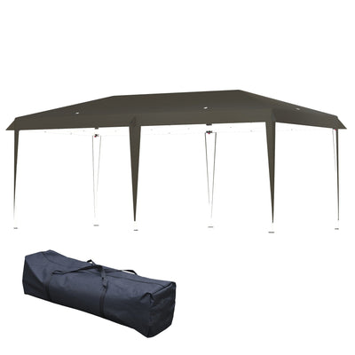 Outsunny Heavy Duty Pop Up Canopy with Sturdy Frame, UV Fighting Roof, Carry Bag for Patio, Backyard, Beach, Garden