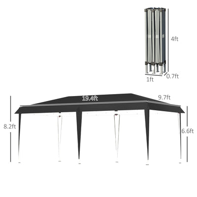 Outsunny Heavy Duty Pop Up Canopy with Sturdy Frame, UV Fighting Roof, Carry Bag for Patio, Backyard, Beach, Garden
