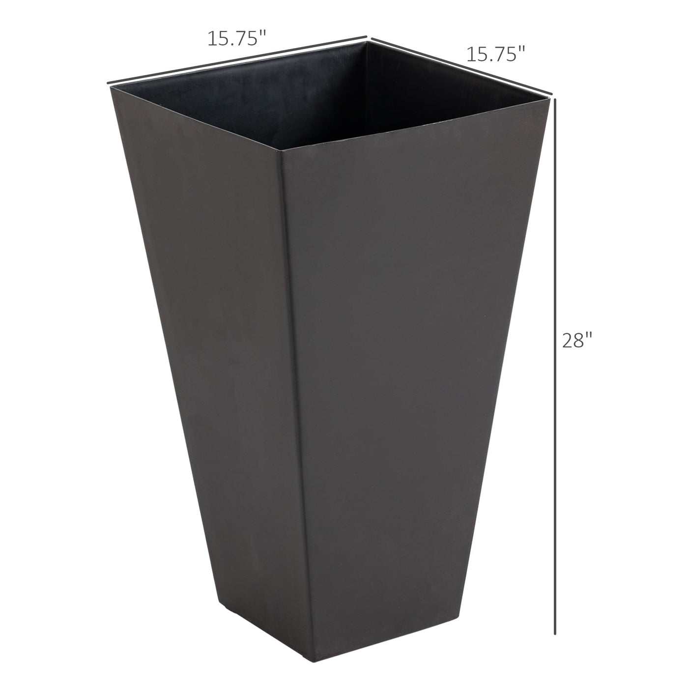 Outsunny 28 Tall Plastic Flower Pot, Set of 3, Large Outdoor & Indoor Plastic Garden Planters, for Entryway, Patio, Yard
