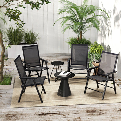 Outsunny 4-piece Folding Patio Chair Set with a Simple & Chic Design, Comfortable for the Deck, Garden, Yard & Travel