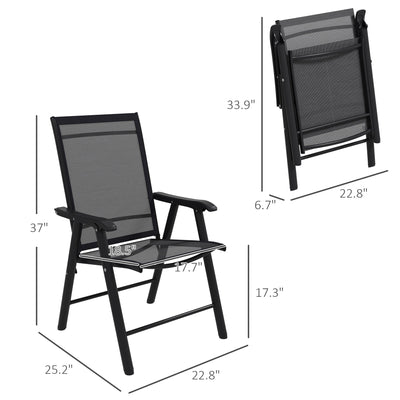 Outsunny 4-piece Folding Patio Chair Set with a Simple & Chic Design, Comfortable for the Deck, Garden, Yard & Travel