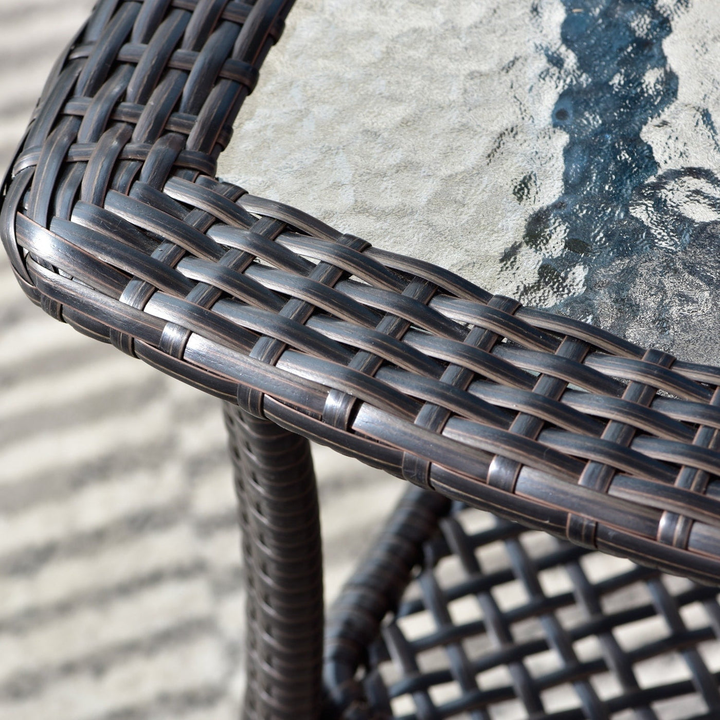 OVIOS 3-piece Patio Rocking Chair Bistro Set with Glass Coffee Table