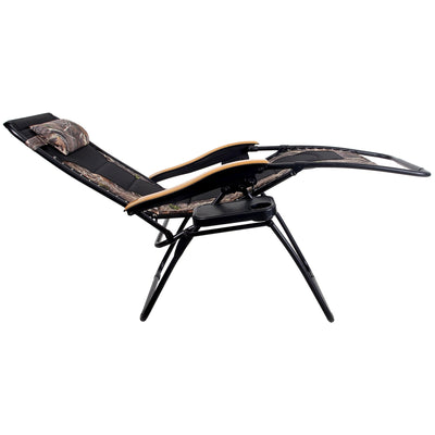 Oversize XL Padded Zero Gravity Lounge Chair Wider Armrest Adjustable Recliner with Cup Holder - N/A