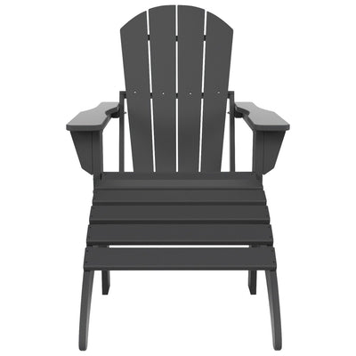 Polytrends Laguna Hdpe All Weather Outdoor Patio Foldable Adirondack Chair With Ottoman (2-Piece Set)
