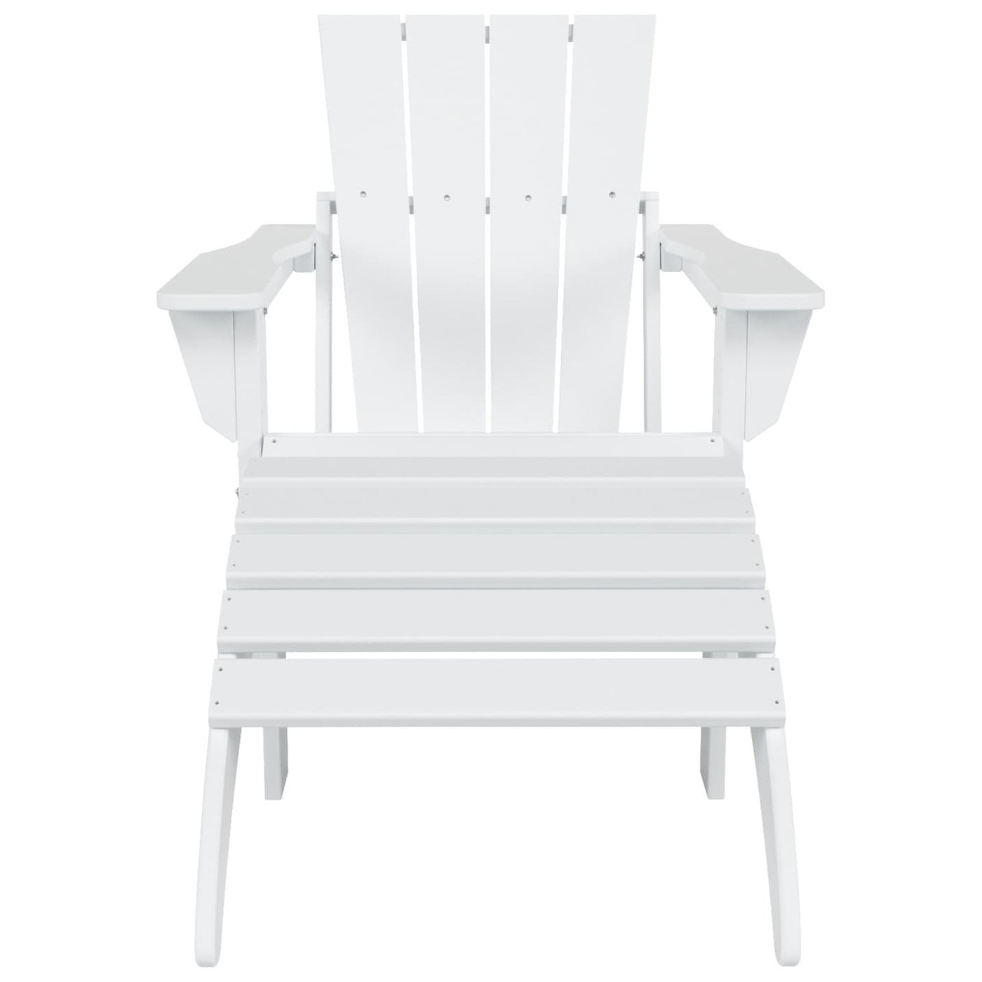 Polytrends Laguna Hdpe All Weather Outdoor Patio Foldable Adirondack Chair With Ottoman (2-Piece Set)