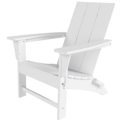 Polytrends Shoreside Modern Eco-Friendly All Weather Commercial-Residential Folding Adirondack Chair