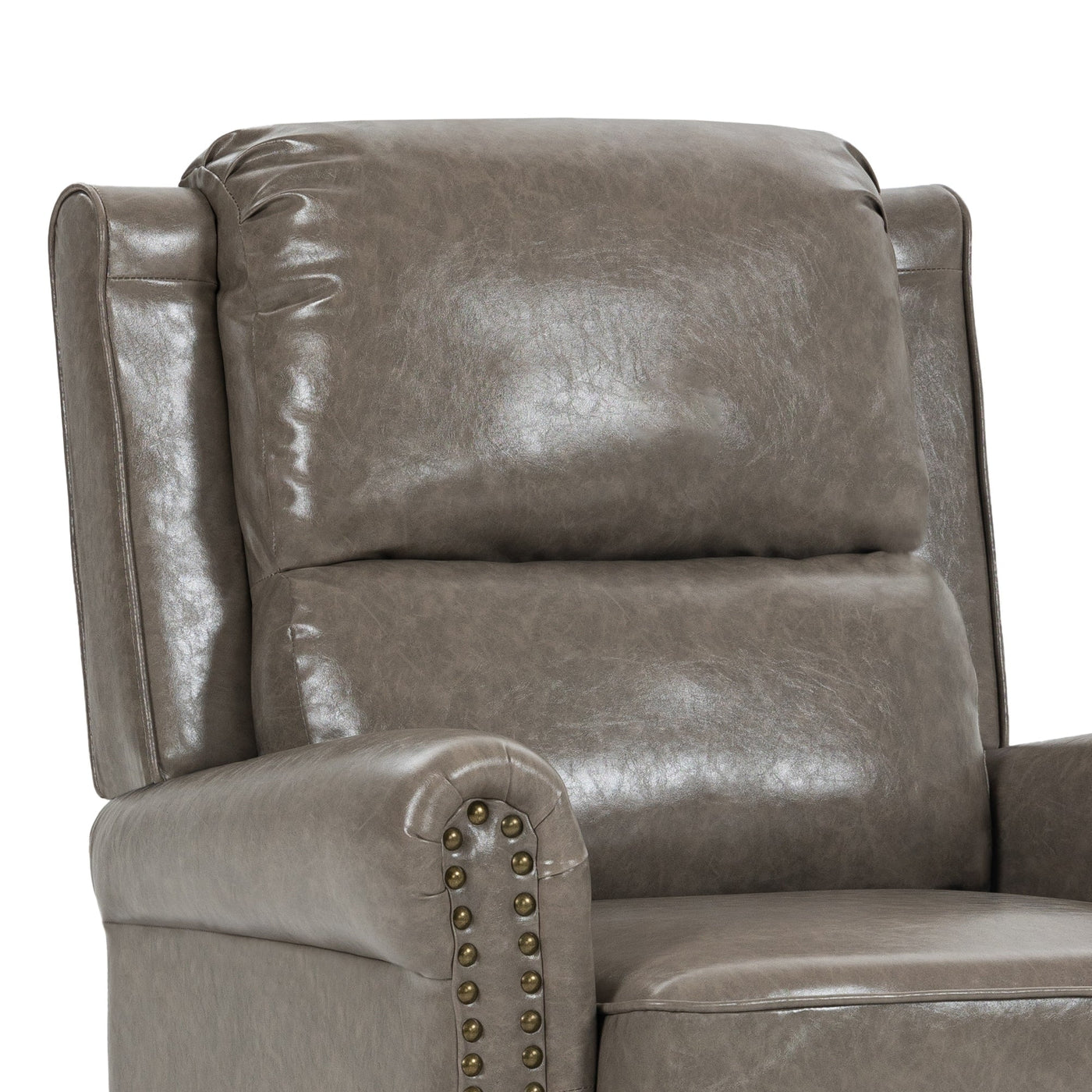 Manual Pushback Recliner Chairs with Nailhead Trim
