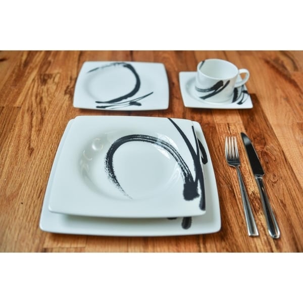 Paint It Black Square Dinner Plates (Set of 6)