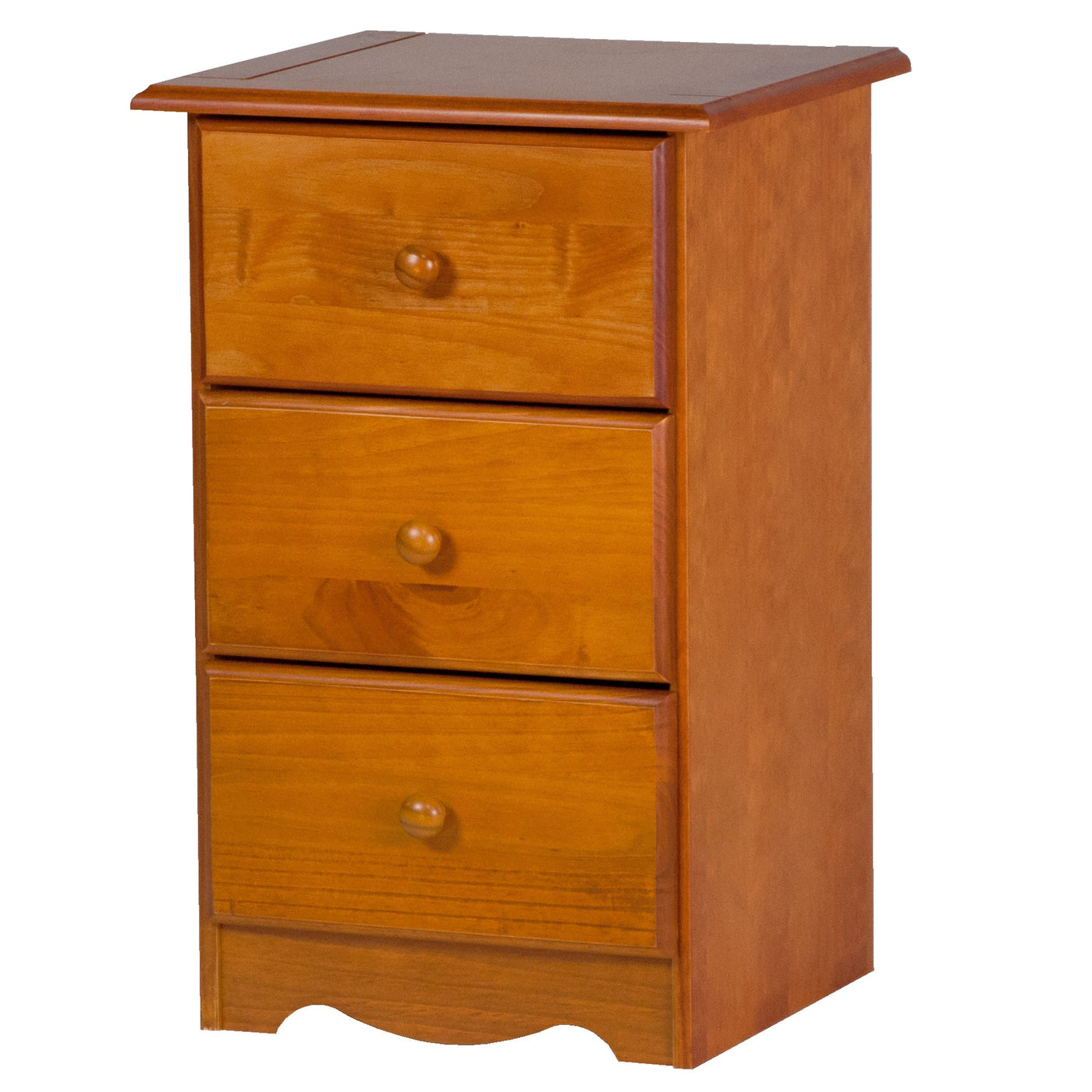 Palace Imports 100% Solid Wood 3-Drawer Nightstand with Metal or Wooden Knobs