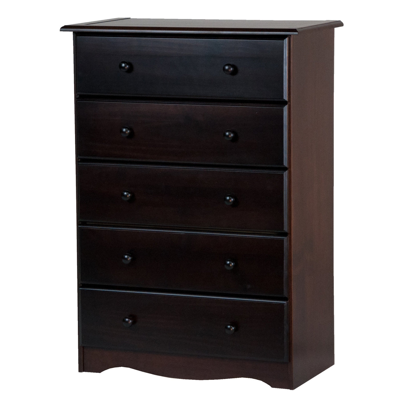 Palace Imports 100% Solid Wood 5-Drawer Chest with Metal or Wooden Knobs