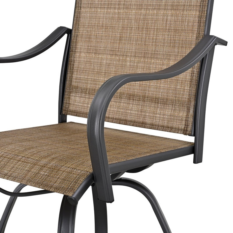 Patio Festival Outdoor Metal High Back Swivel Bar Chair (2-Pack)