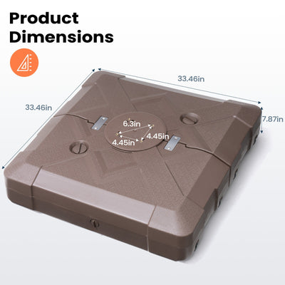 Pellebant 220 lbs Patio Cantilever Umbrella Base with Wheels - N/A