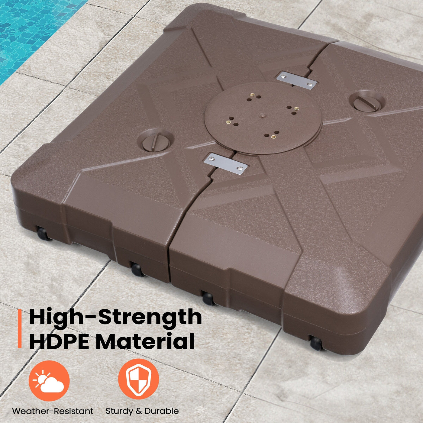 Pellebant 220 lbs Patio Cantilever Umbrella Base with Wheels - N/A