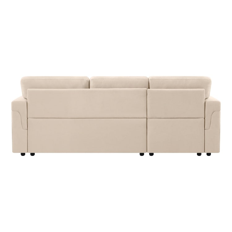 Reversible Sectional Sofa with Pull-Out Sleeper Bed, Hidden Storage Chaise, Durable Legs,