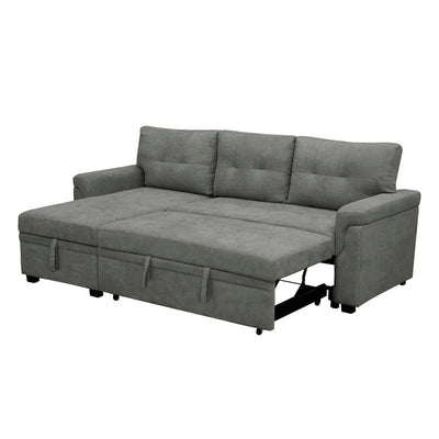 Reversible Sectional Sofa with Pull-Out Sleeper Bed, Hidden Storage Chaise, Durable Legs,