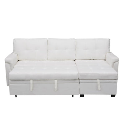 Reversible Sectional Sofa with Pull-Out Sleeper Bed, Hidden Storage Chaise, Durable Legs,