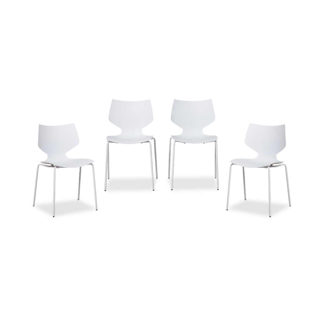 Pia Dining Chair - White Set of Four Bundle