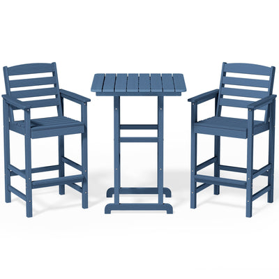 Plastic Tall adirondack Chair Set Of 3-Piece Patio Conversation Set