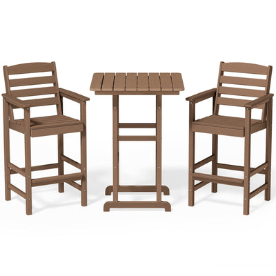 Plastic Tall adirondack Chair Set Of 3-Piece Patio Conversation Set