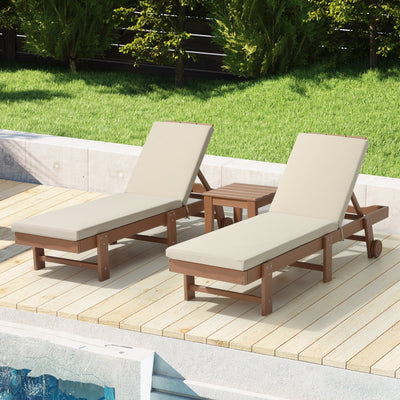 Polytrends Fading Free All Weather Outdoor Patio Chaise Lounge Cushions - (Set of 2)