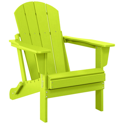 Polytrends Laguna Fade Resistant All Weather Outdoor Patio Folding Adirondack Chair